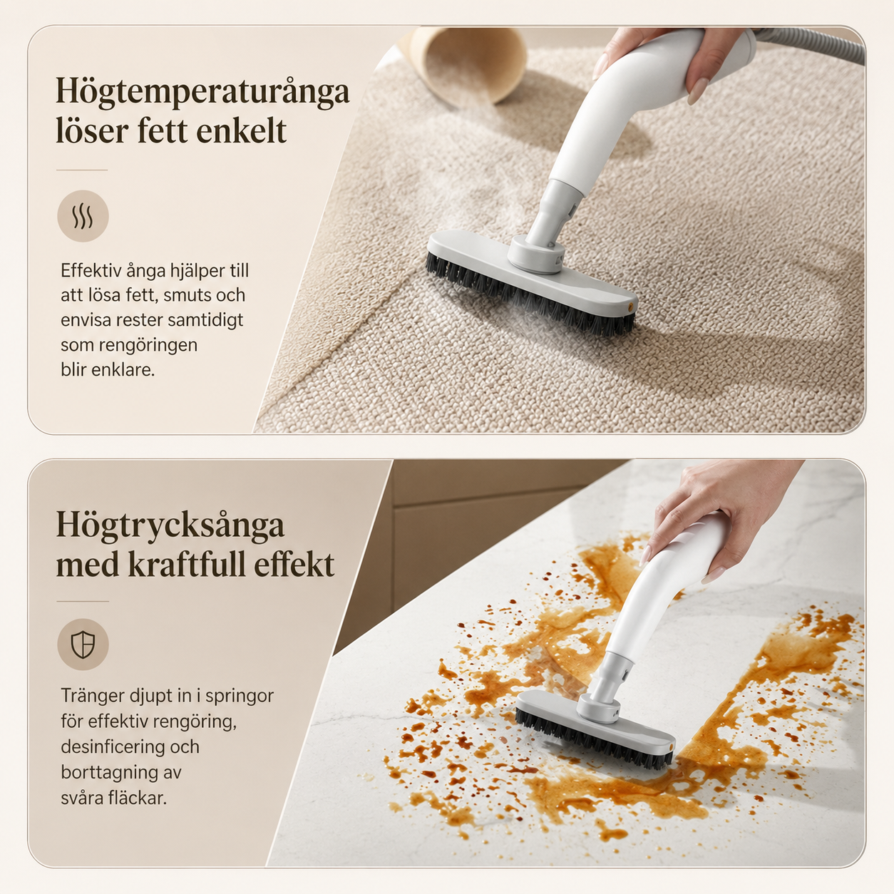 Ångtvätt – Djuprengör med Högtrycksånga | 1200W Design Dwell Well