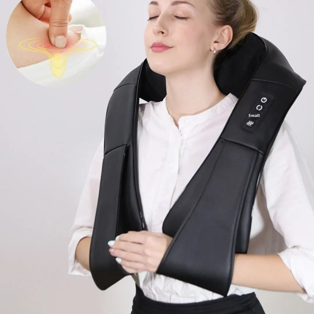 Nackmassagerare med värme för smärtlindring och avslappning