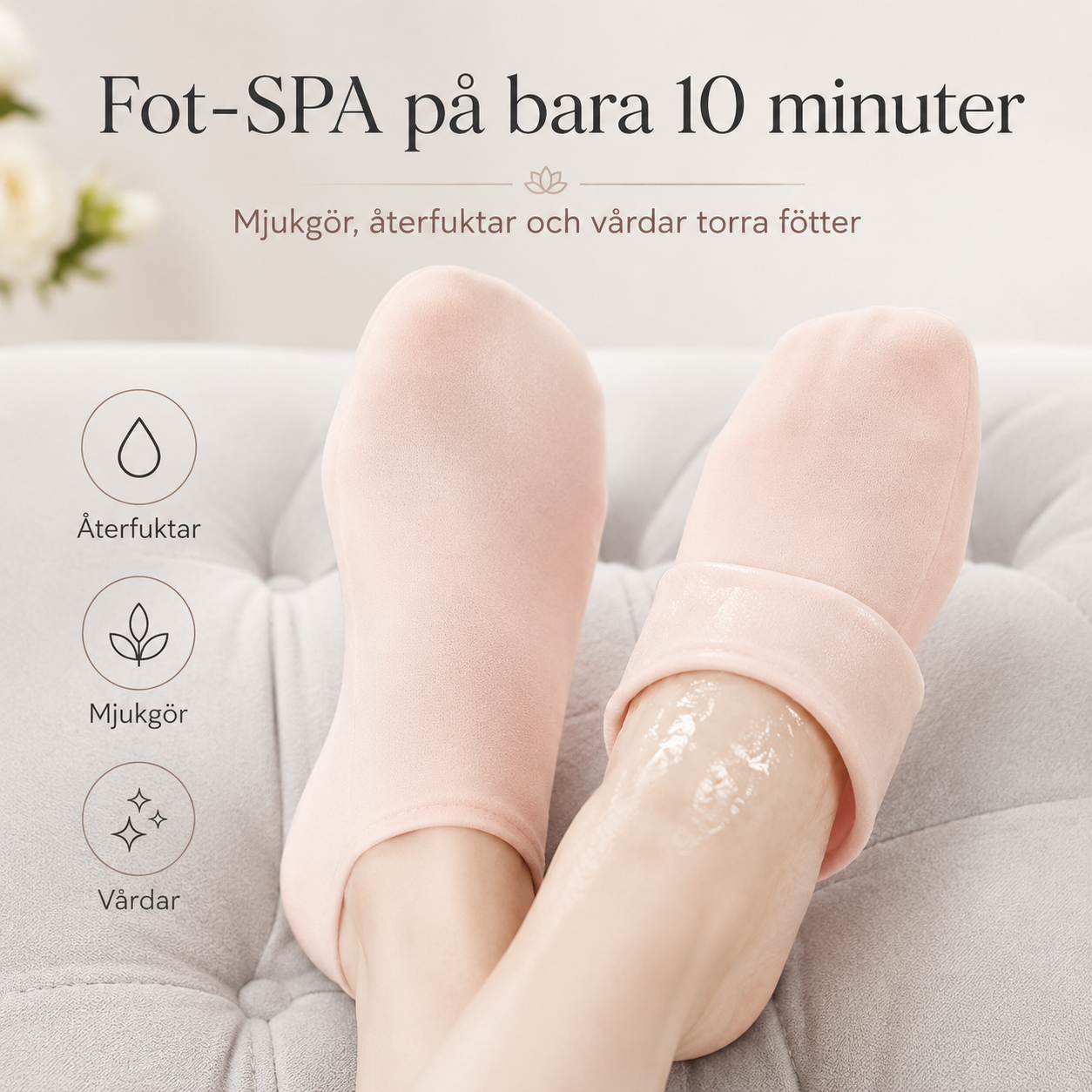 Silikonstrumpa för Fotvård – Återfuktande & Mot Hälsprickor Design Dwell Well
