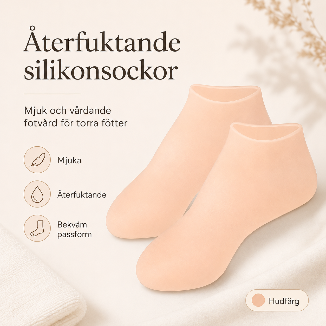 Silikonstrumpa för Fotvård – Återfuktande & Mot Hälsprickor Design Dwell Well