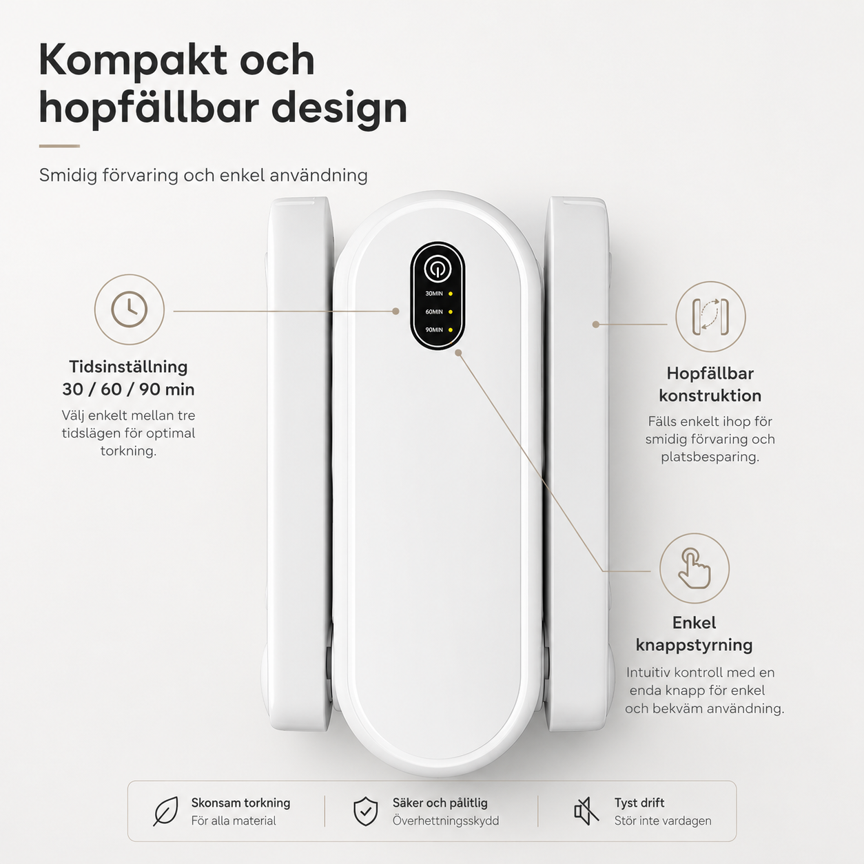 Skotork – Torka & Värm Skor med Timer Design Dwell Well