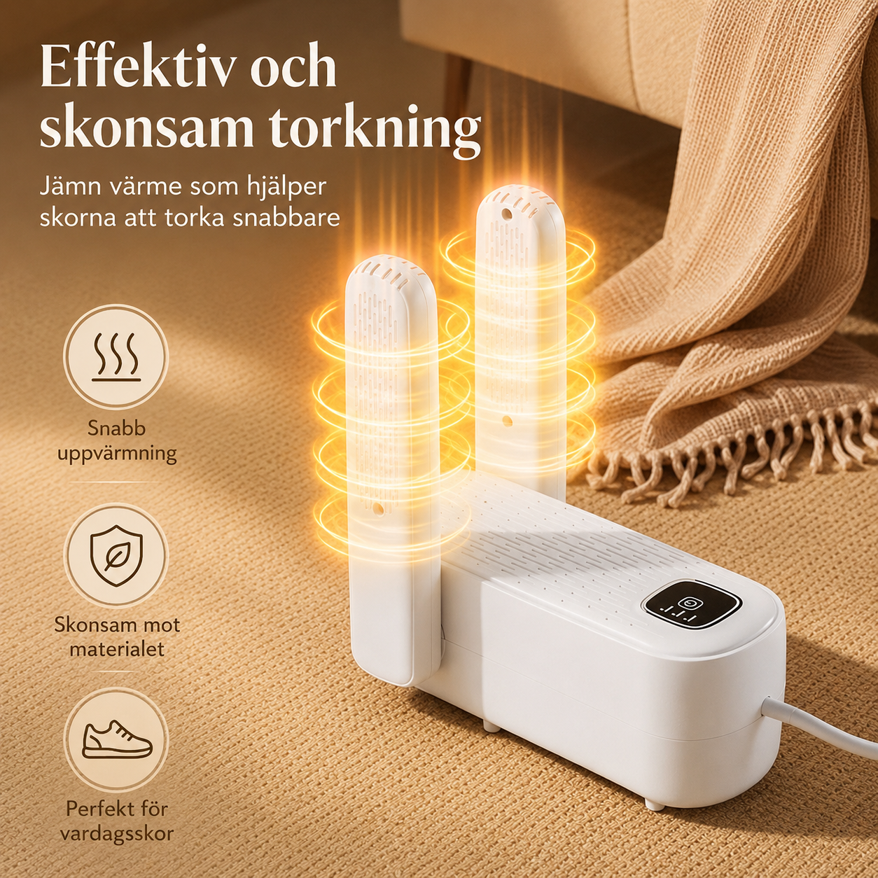 Skotork – Torka & Värm Skor med Timer Design Dwell Well
