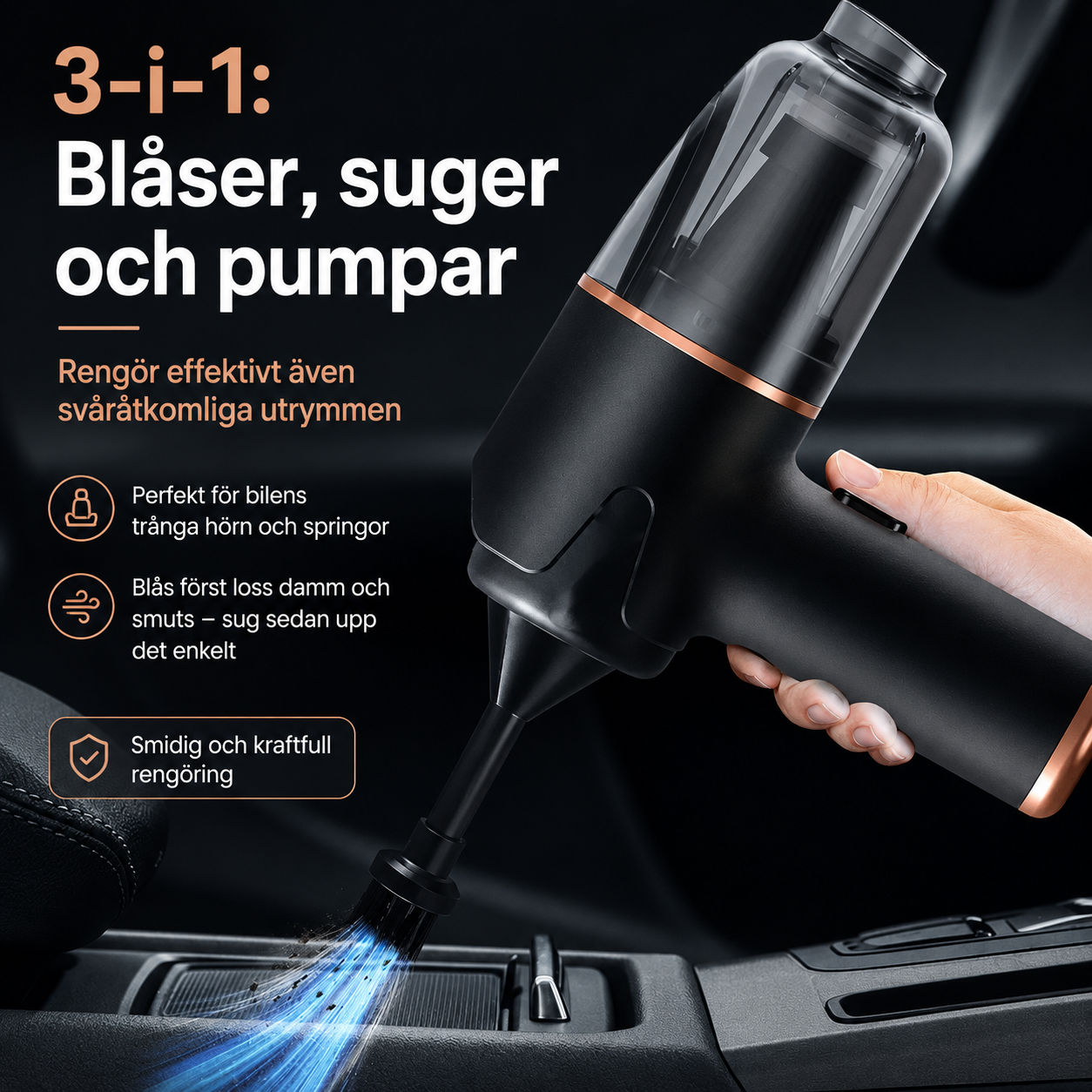 Trådlös Bildammsugare – Portabel Mini Dammsugare för Bil & Hem Design Dwell Well