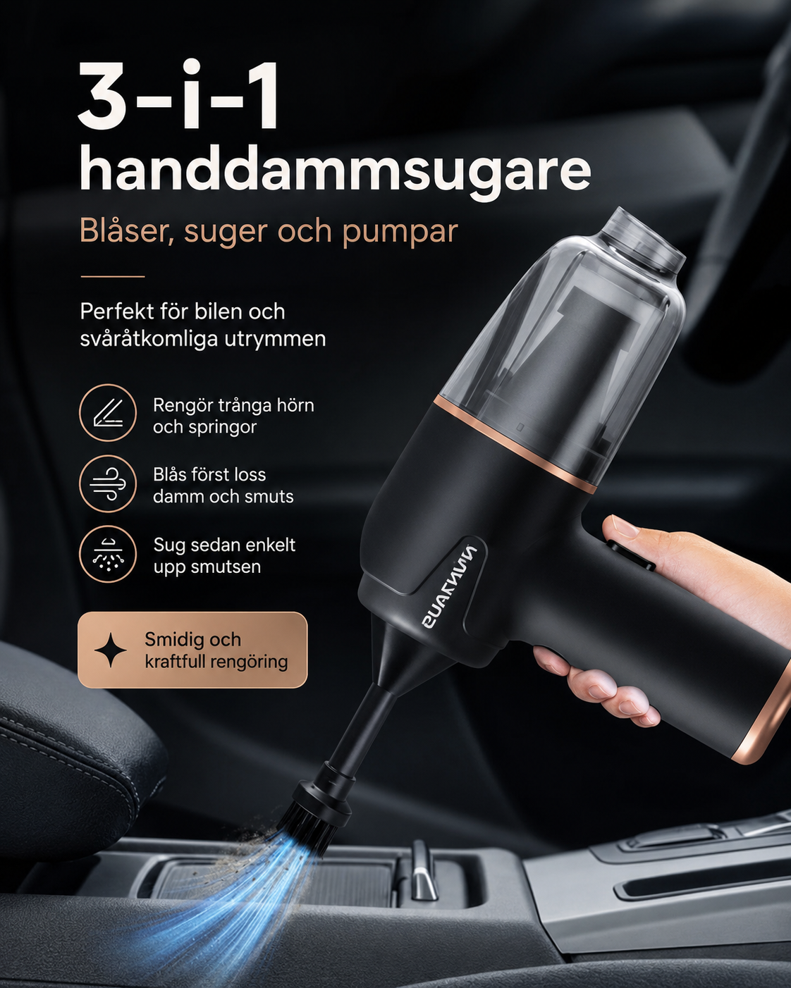 Trådlös Bildammsugare – Portabel Mini Dammsugare för Bil & Hem Design Dwell Well