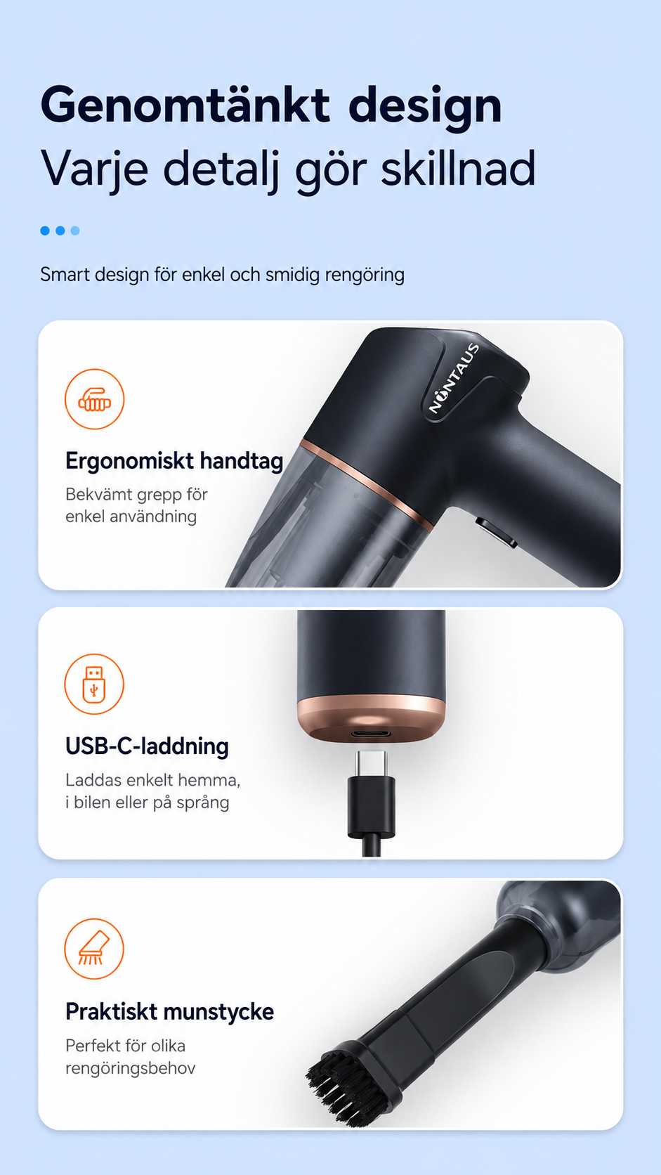 Trådlös Bildammsugare – Portabel Mini Dammsugare för Bil & Hem Design Dwell Well