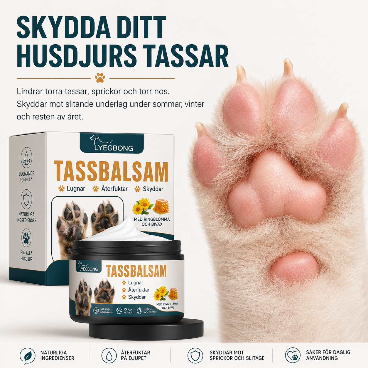 Tassalva för Hund – Skyddar & Återfuktar Tassar | 50ml Design Dwell Well