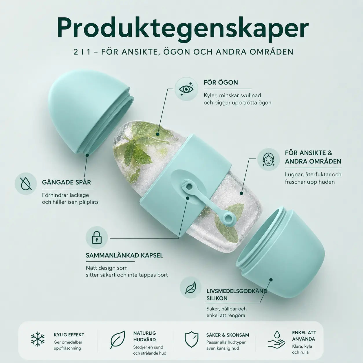 Detaljerad vy av Ice Face Rollerns produktegenskaper