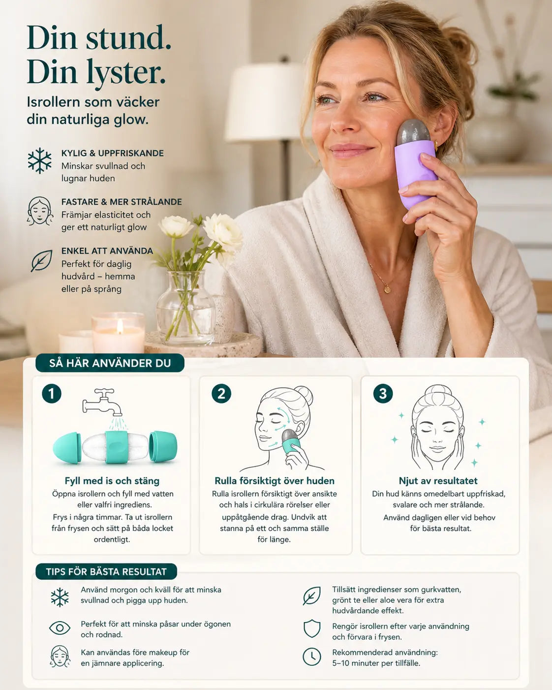 Ice Face Roller för naturlig glow och fräsch hud