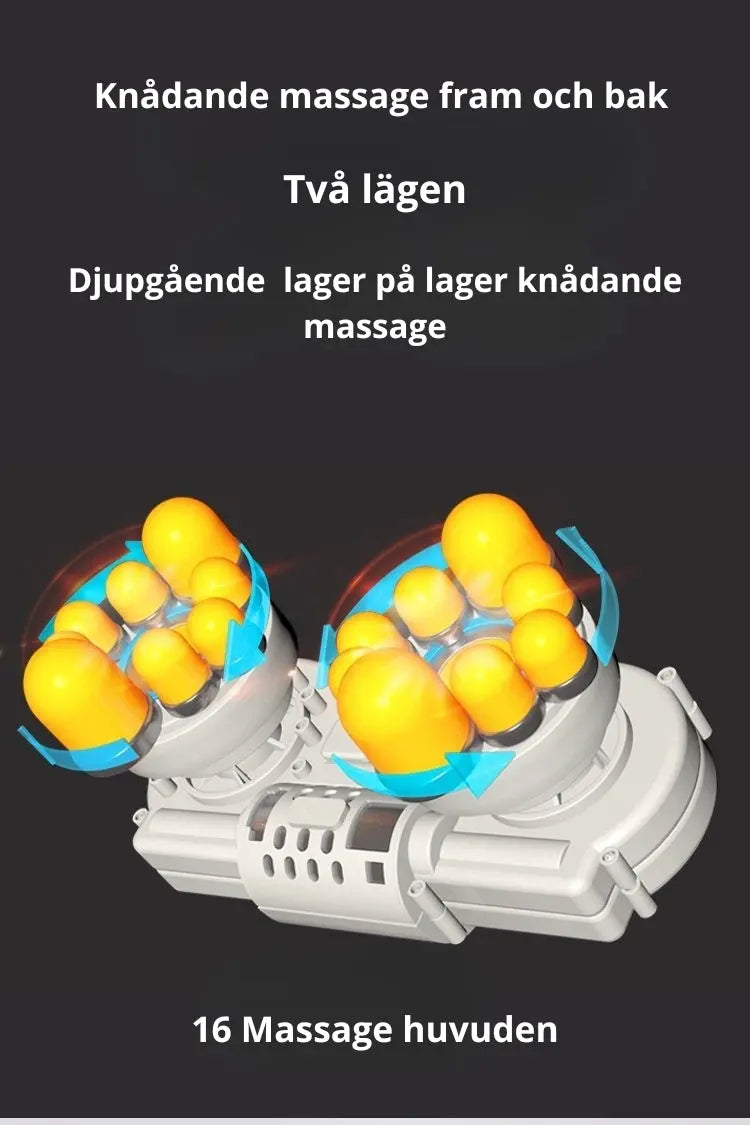Knådande massage fram och bak med nackmassagerare