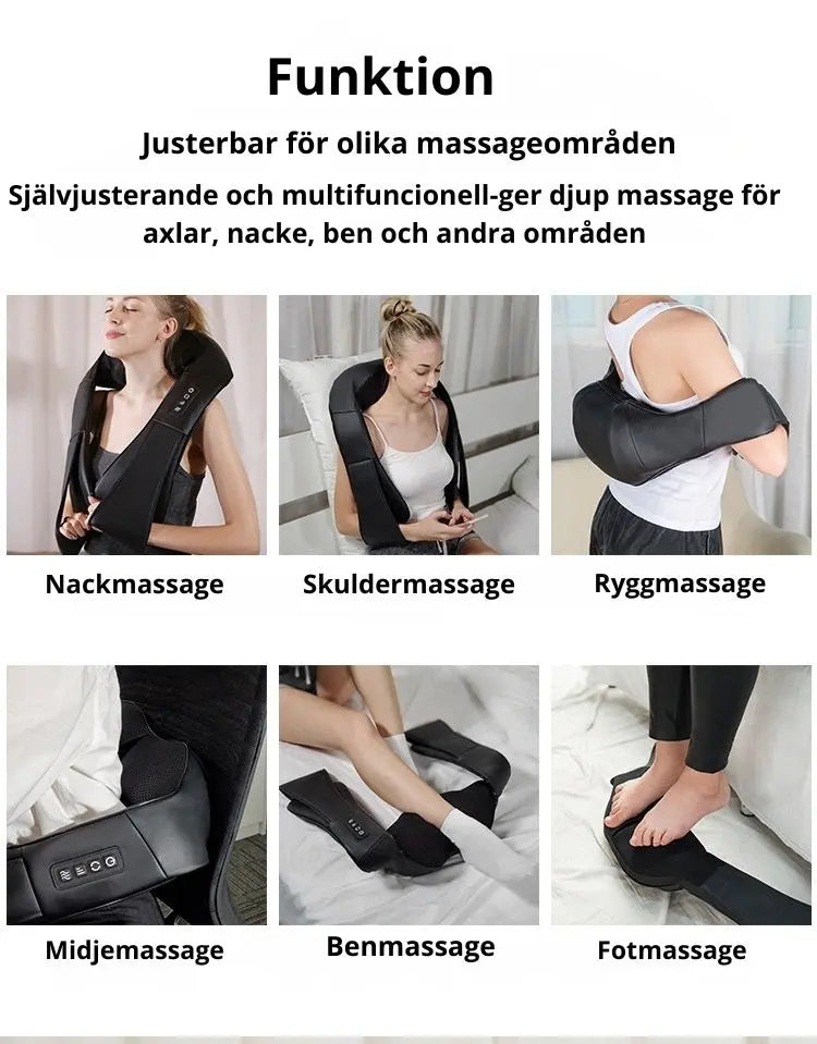 Nackmassagerare med stilren svart design