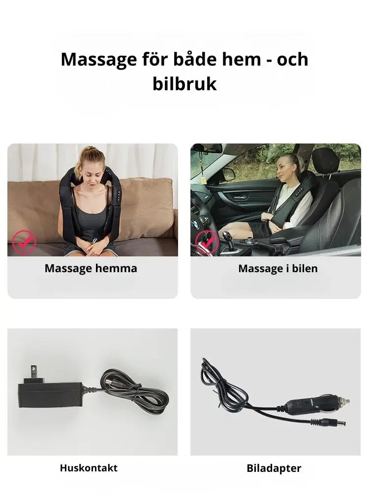 Nackmassagerare för både hem- och bilbruk